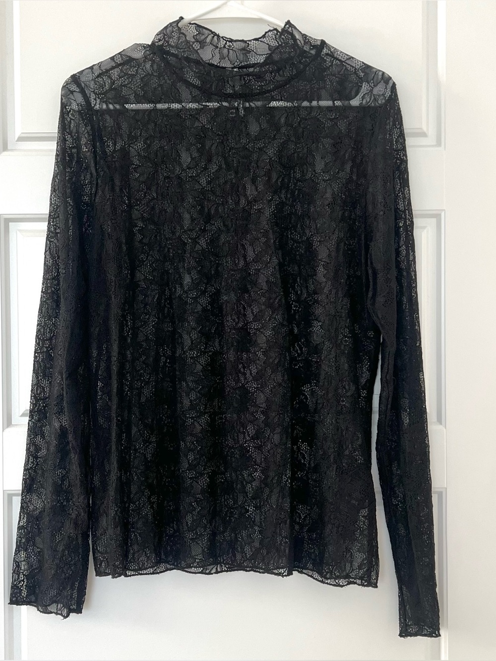 Anthropologie Black Lace Layering Turtleneck NWOT - Picture 2 of 7